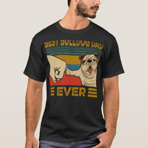 Best Bulldog Dad Ever Vintage  T_Shirt