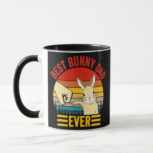 Best Bunny Dad Ever Vintage Rabbit Lover Father Mug