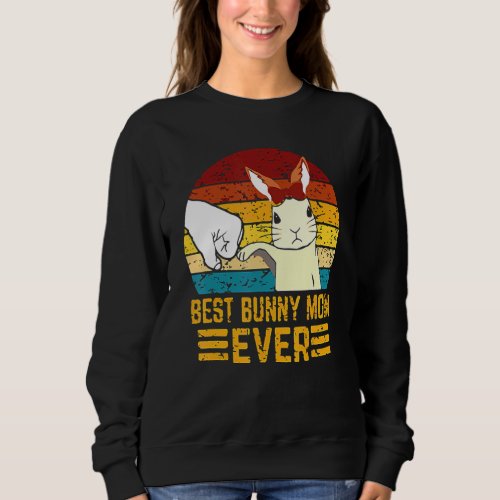 Best Bunny Mom Ever  Bunny Mom Easter Day Embroide Sweatshirt