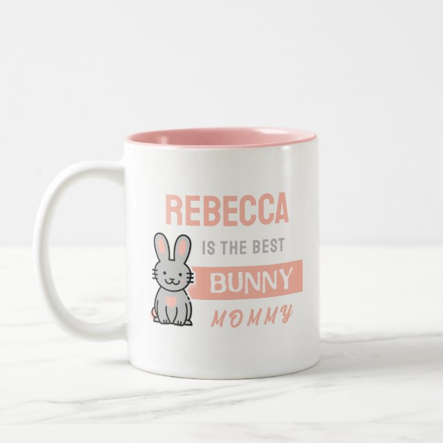 Best Bunny Mommy with Name Coffee Mug (Left)