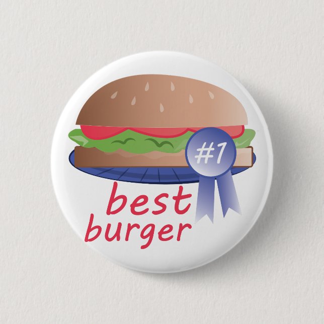 Best Burger Pinback Button (Front)