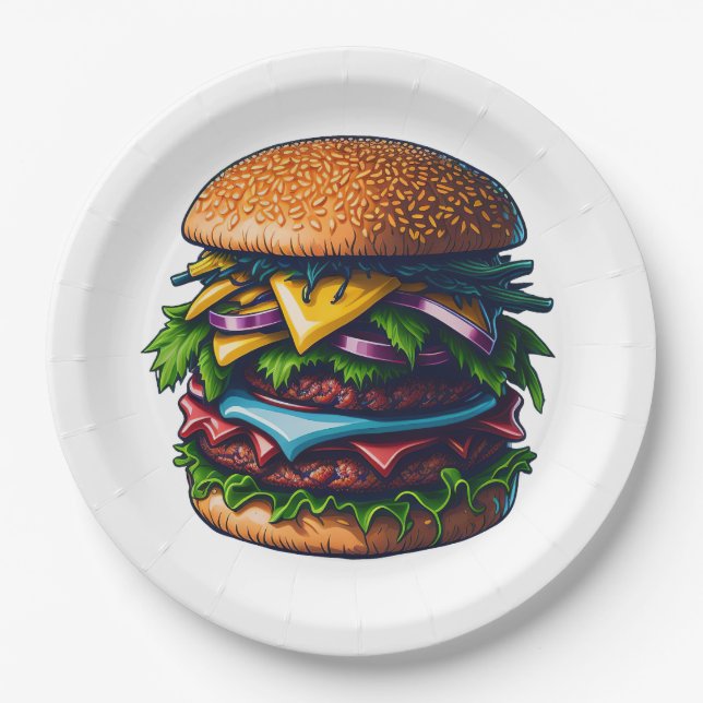 Best Burgers Here Paper Plates (Front)