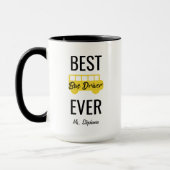 Best Bus Driver Ever Personalized Yellow Black Mug (Left)