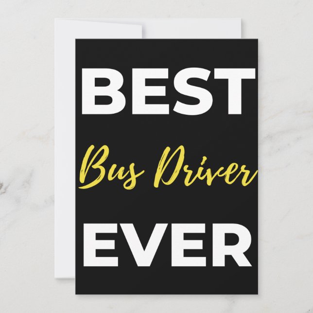 Best Bus Driver Ever Thank You Card (Front)