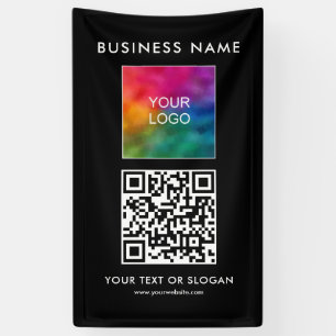 Best Business Logo QR Code Here Vertical Template Banner