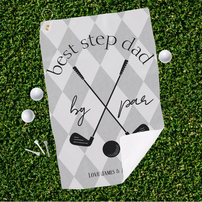 Best By Par Gift for Dad, Grandpa Step Dad Golf Towel (Gift Golf Towel for the tee-rrific best by par Dad, Grandpa, Uncle, Step Dad or any golf lover!)