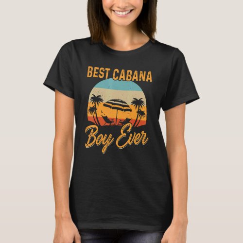 Best Cabana Boy Ever Sunset Palm Trees T_Shirt