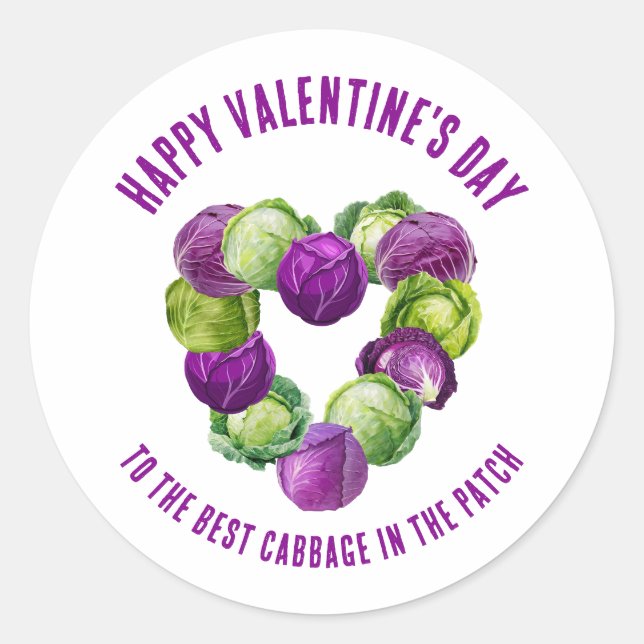 BEST CABBAGE IN THE PATCH Valentine Couples Classic Round Sticker (Front)