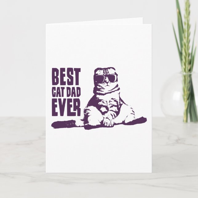 BEST CAD DAD EVER CATS QUOTE Cat Dad Cat Lover Card (Front)