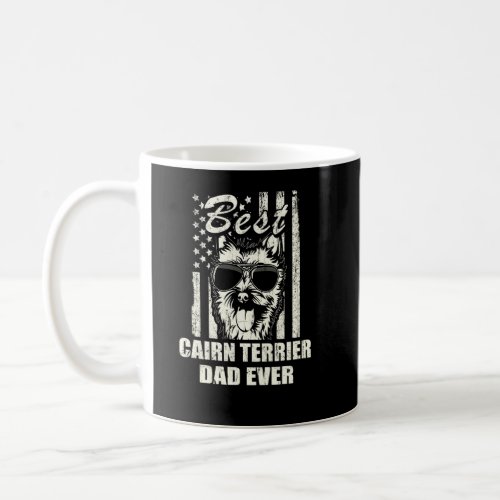 Best Cairn Terrier Dad Ever Vintage Retro Flag Dog Coffee Mug