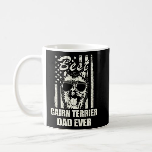 Best Cairn Terrier Dad Ever Vintage Retro Flag Dog Coffee Mug