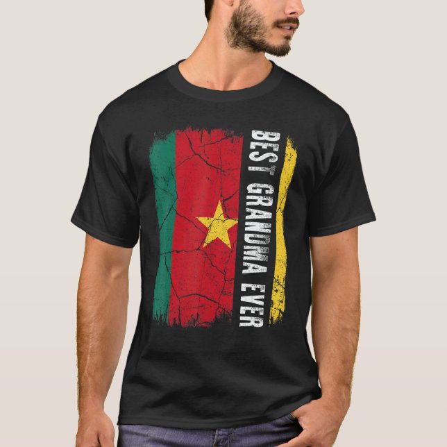 Best Cameroonian Grandma Ever Cameroon Flag Mother T-Shirt (Front)