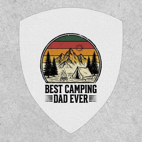 Best Camping Dad Ever Vintage Outdoor Shirt Design Patch