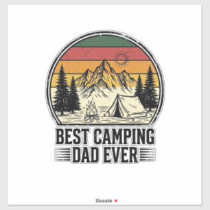 Best Camping Dad Ever Vintage Outdoor Shirt Design Sticker