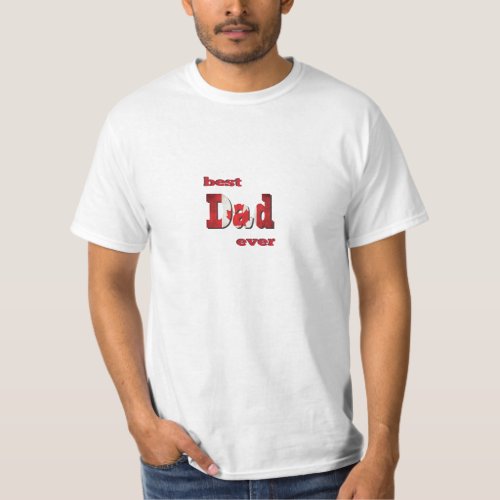 Best Canadian Dad Ever Typography T_Shirt