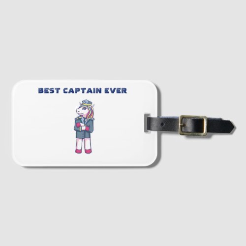 Best Captain Ever Luggage Tag Unicorn Luggage Tag