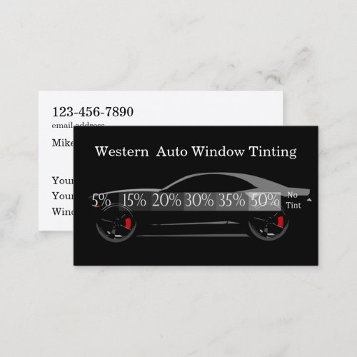 Best Car Automotive Window Tinting Business Card