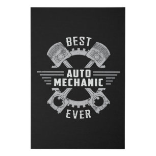 Best Car Mechanic Engine Mechanics Funny Gift Faux Canvas Print