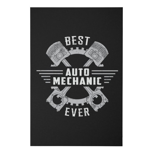 Best Car Mechanic Engine Mechanics Funny Gift Faux Canvas Print (Front)