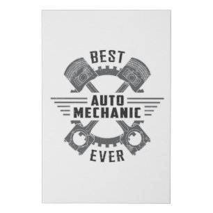 Best Car Mechanic Engine Mechanics Funny Gift Idea Faux Canvas Print