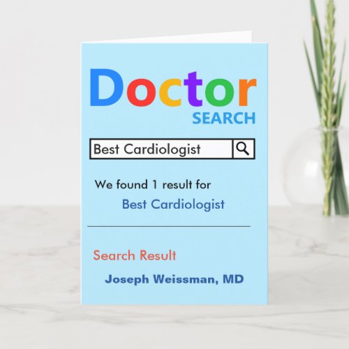 Best Cardiologist Search Thank You Card