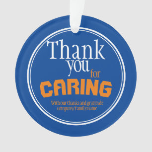 Best Caregiver Ever Typography Blue Ornament