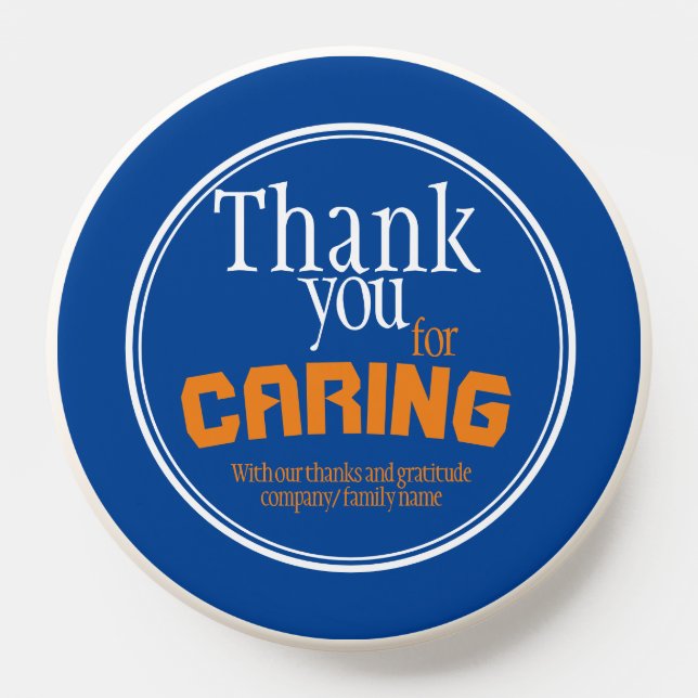 Best Caregiver Ever Typography Blue PopSocket (Popsocket)