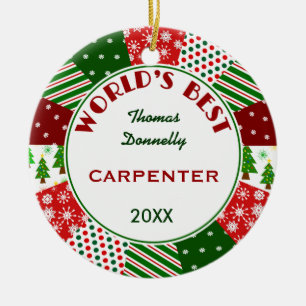 BEST CARPENTER or Any Occupation Ceramic Ornament