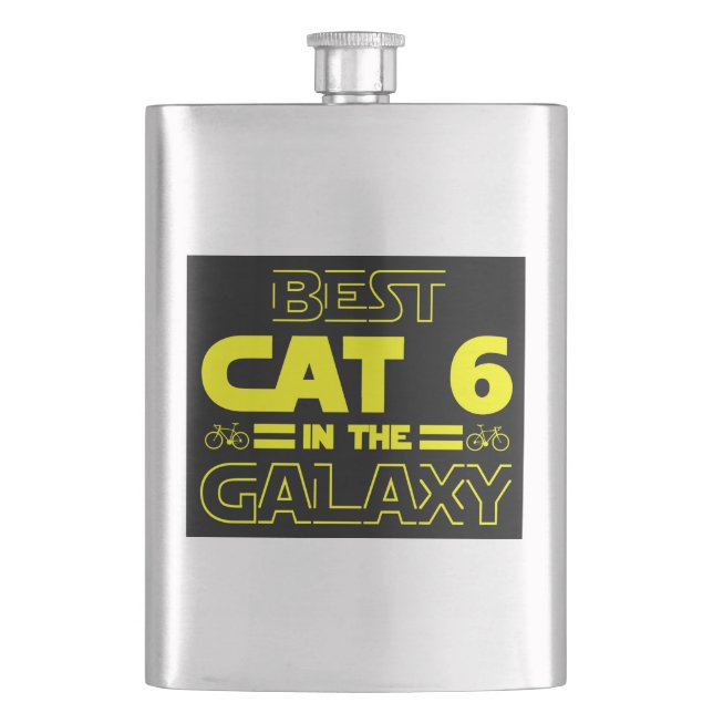 Best Cat 6 In The Galaxy Flask (Front)