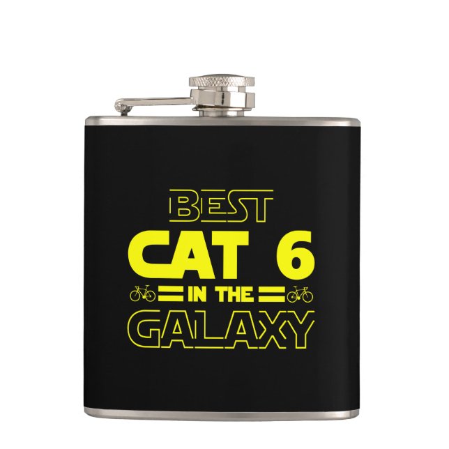 Best Cat 6 In The Galaxy Flask (Front)