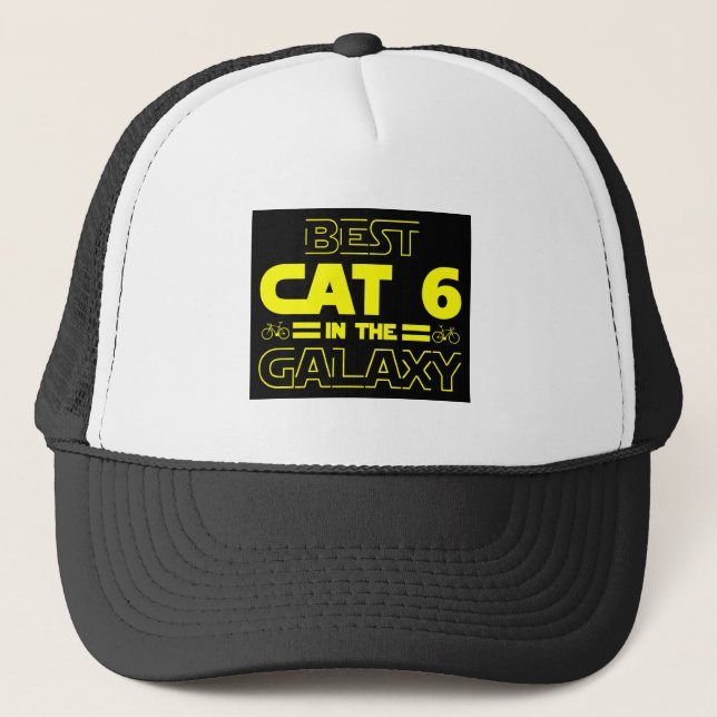Best Cat 6 In The Galaxy Trucker Hat (Front)