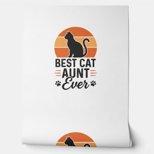 Best Cat Aunt Ever Vintage Sunset Cat Shirt Design Wallpaper