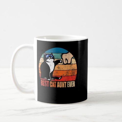 Best Cat Aunt Ever with Funny Fist Bump Retro  Coffee Mug