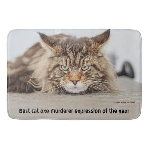 Best cat axe murderer expression bath mat