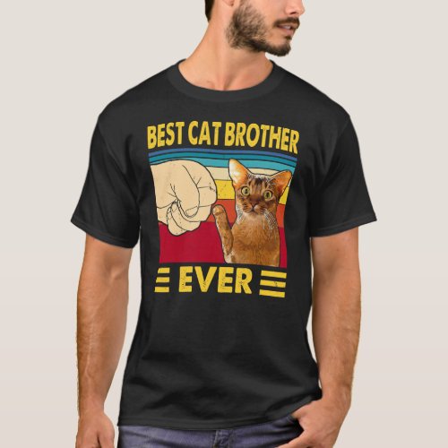 Best Cat Brother Ever Vintage Bump Fit Fathers T_Shirt