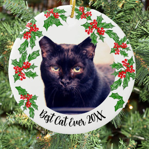 Best Cat Christmas or Pet Memorial Ceramic Ornament