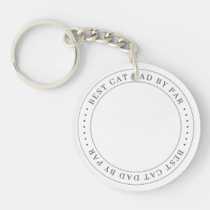 Best Cat Dad By Par Classic Simple Photo Keychain