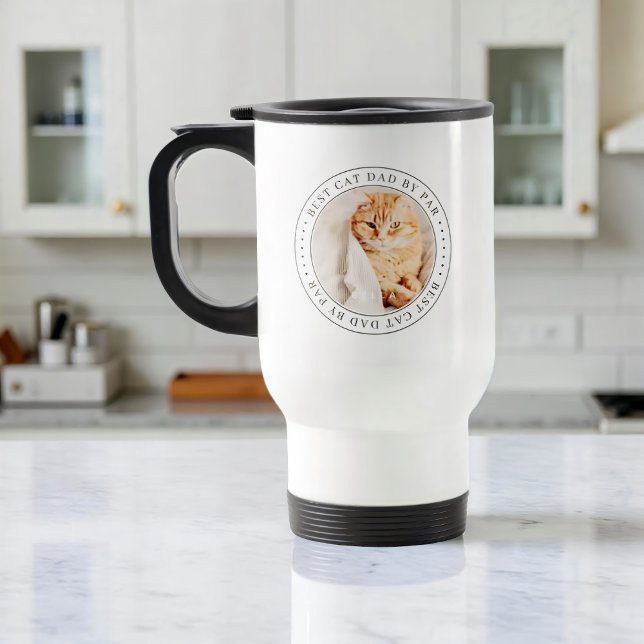 Best Cat Dad By Par Classic Simple Photo Travel Mug (Creator Uploaded)
