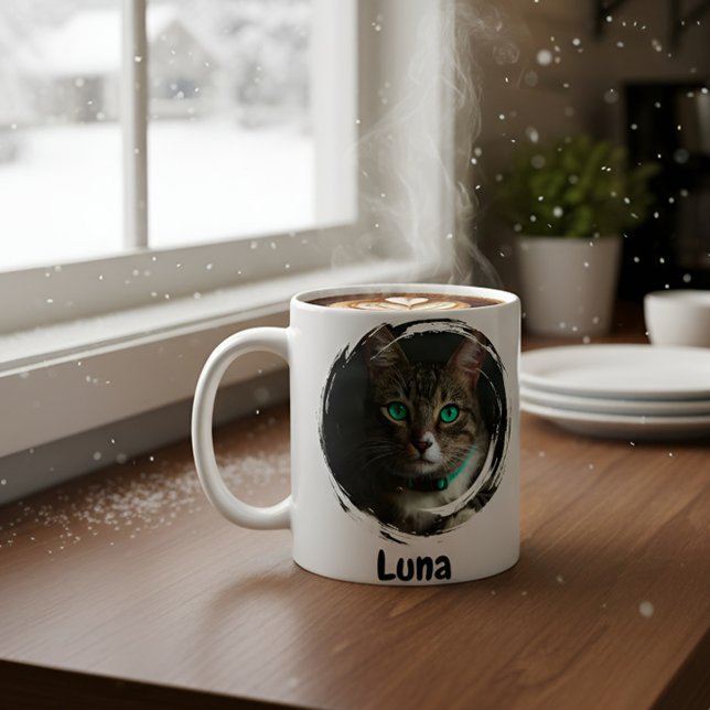 Best Cat Dad Custom Photo Cat Name Gift for Him Coffee Mug (Creator Uploaded)
