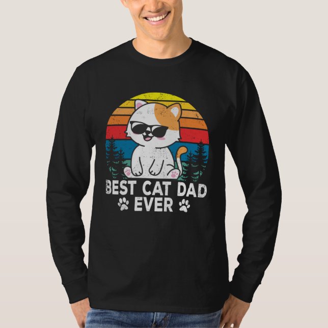 Best Cat Dad Cute Cats Owner Pet Animals  Graphic T-Shirt (Front)