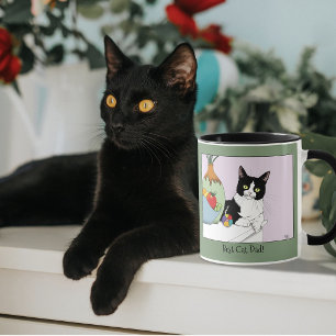 Best Cat Dad Cute Tuxedo Cat Father's Day Mug