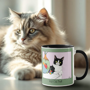 Best Cat Dad Cute Tuxedo Cat Father's Day Mug