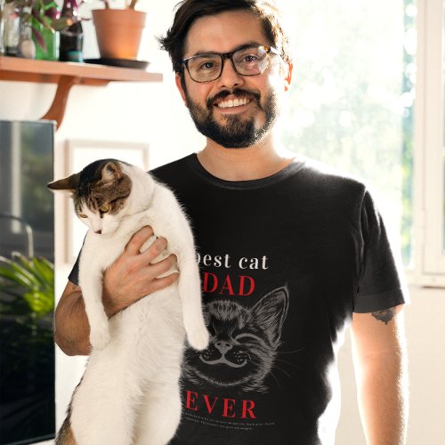 Best Cat Dad Definition  Cute Cat Face T_Shirt