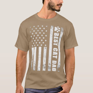 Best Cat Dad Ever American Flag Camo For Fathers D T-Shirt