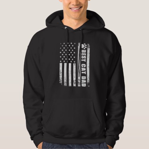 Best Cat Dad Ever American Flag Fun Cats  Fathers  Hoodie
