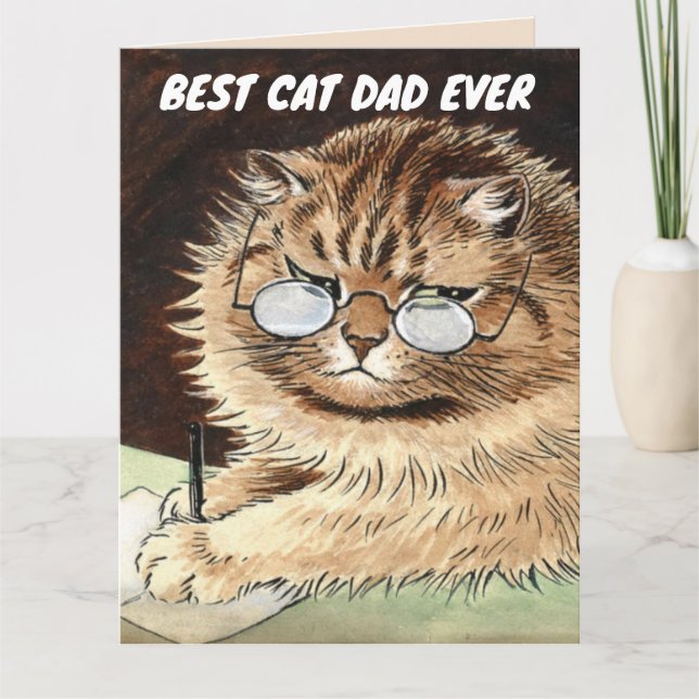 BEST CAT DAD EVER BIRTHDAY CARD CARDS (Front)