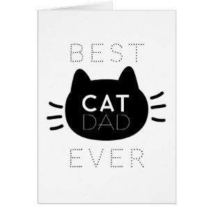 Best Cat Dad Ever Black Cat Face Father's Day Card