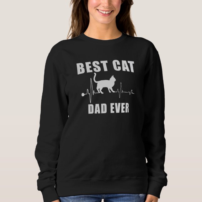 Best Cat Dad Ever Burmese Cat Heartbeat Kitten Sweatshirt (Front)
