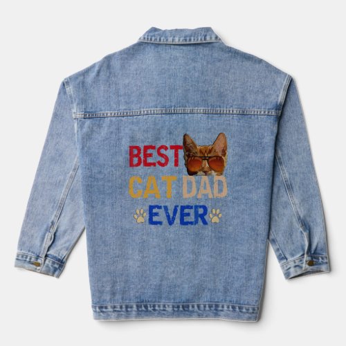 Best Cat Dad Ever  Cat Dad Cute Fathers Day  Denim Jacket