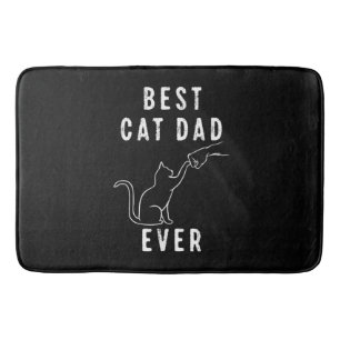 Best Cat Dad Ever Cat Daddy Paw Fist Bump Meow Bath Mat
